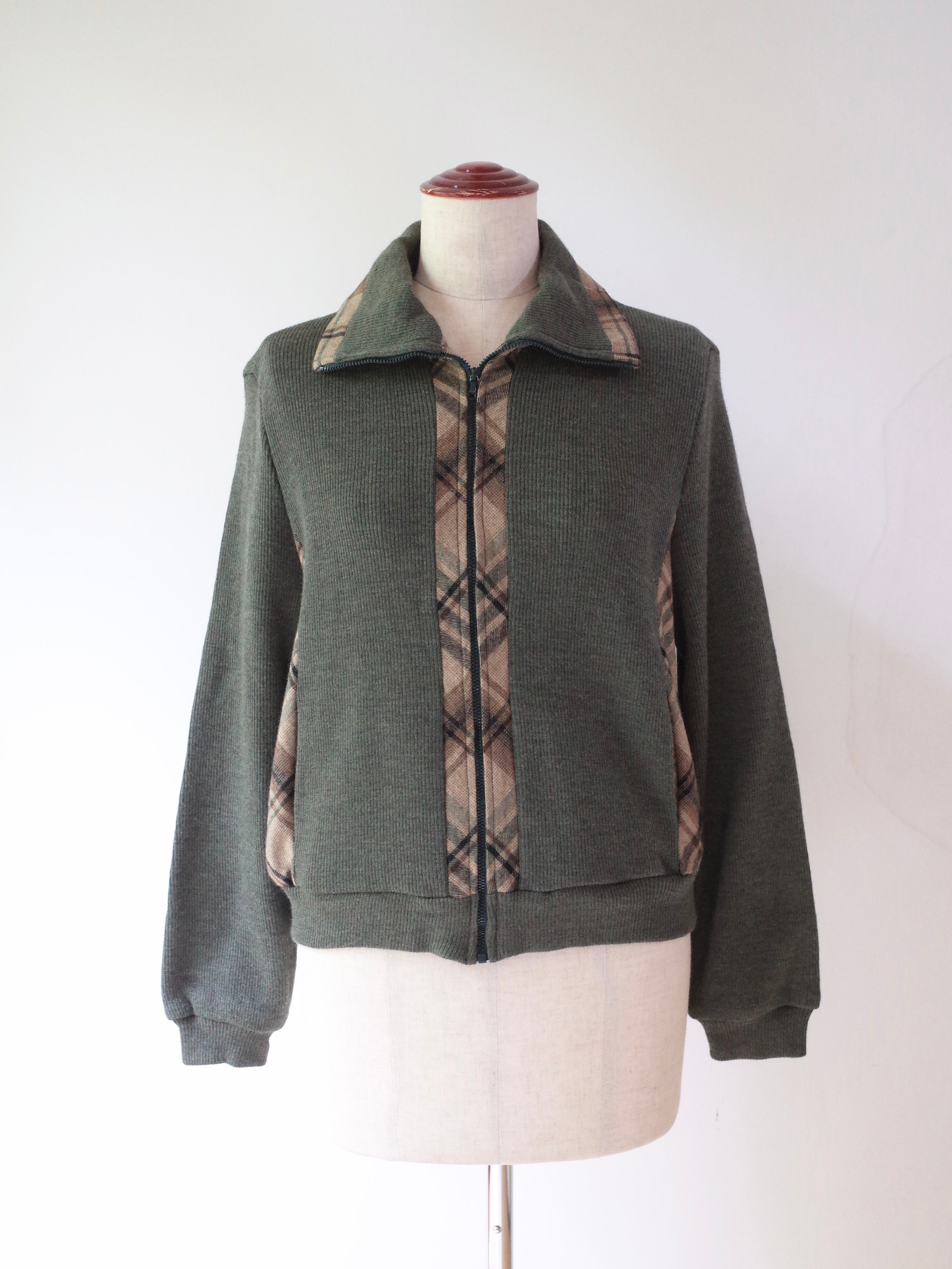 Euro wool checked cardigan