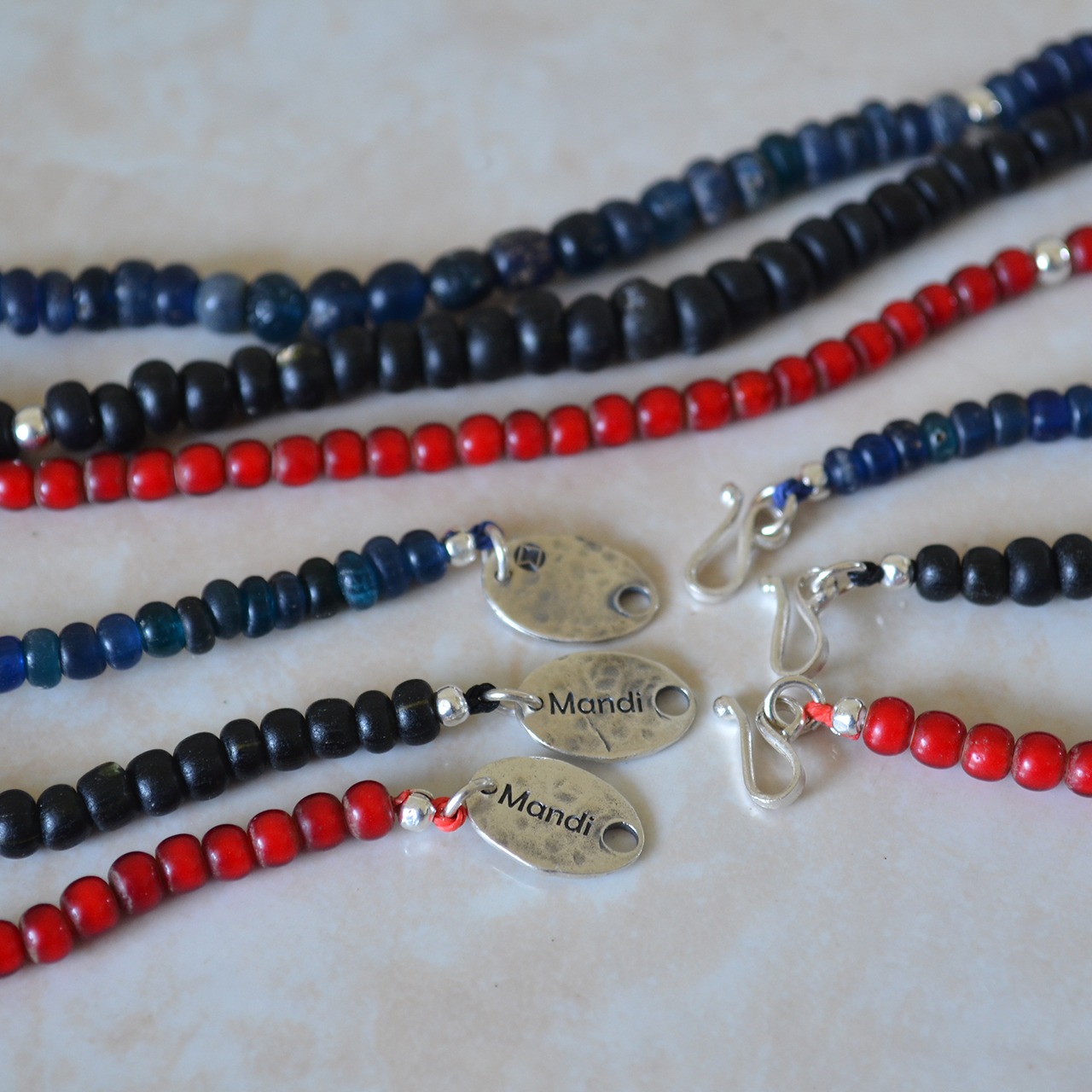 Mandi/マンディ Antique Beads Necklace(50cm)(Red)