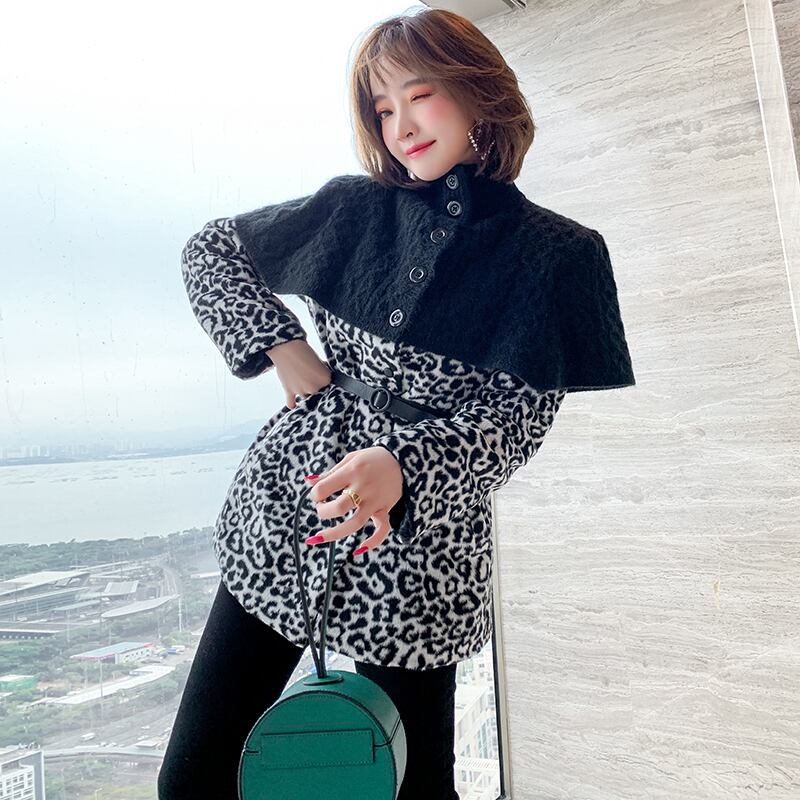 カラーニットレオパードプリント柄ベルト ウェストコート スプリング 春物 ハーネス MIUCO72397359946