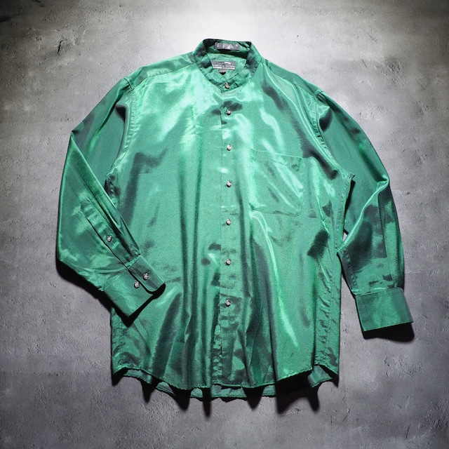 1990s Beautiful Aurora green color vintage drape loose shirt