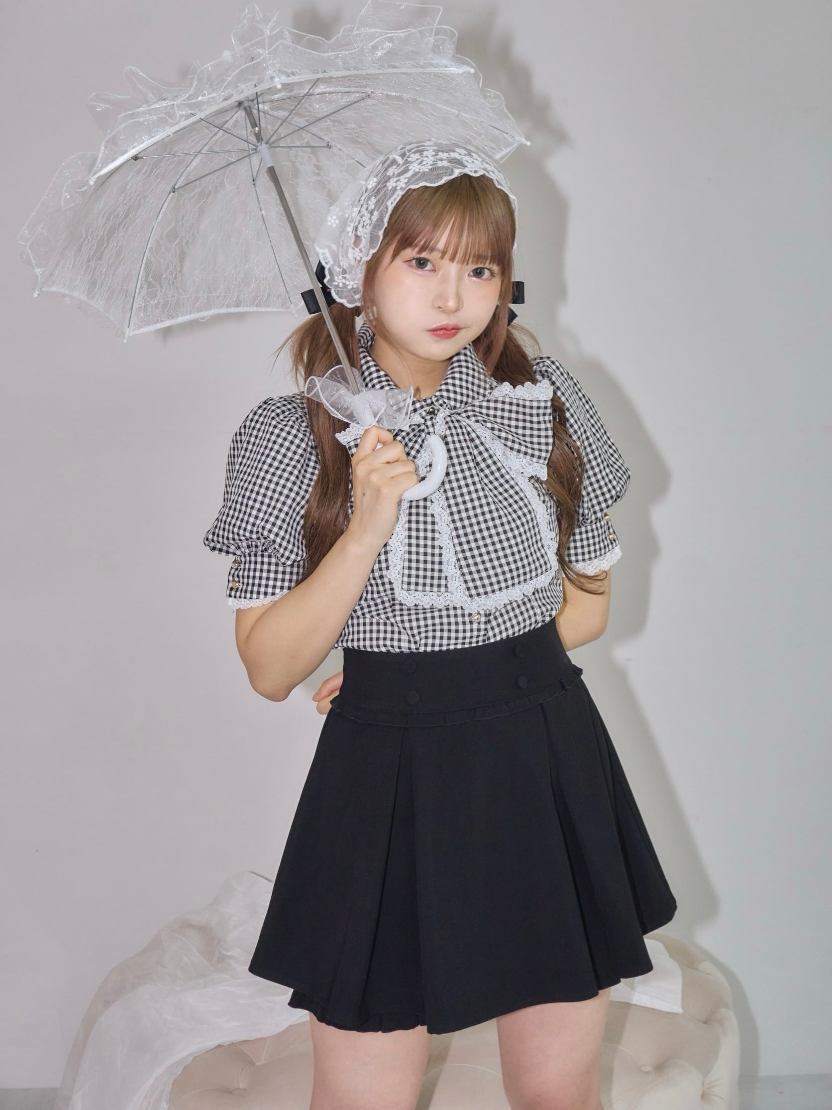 millefeuille skirt pants-CHOCO