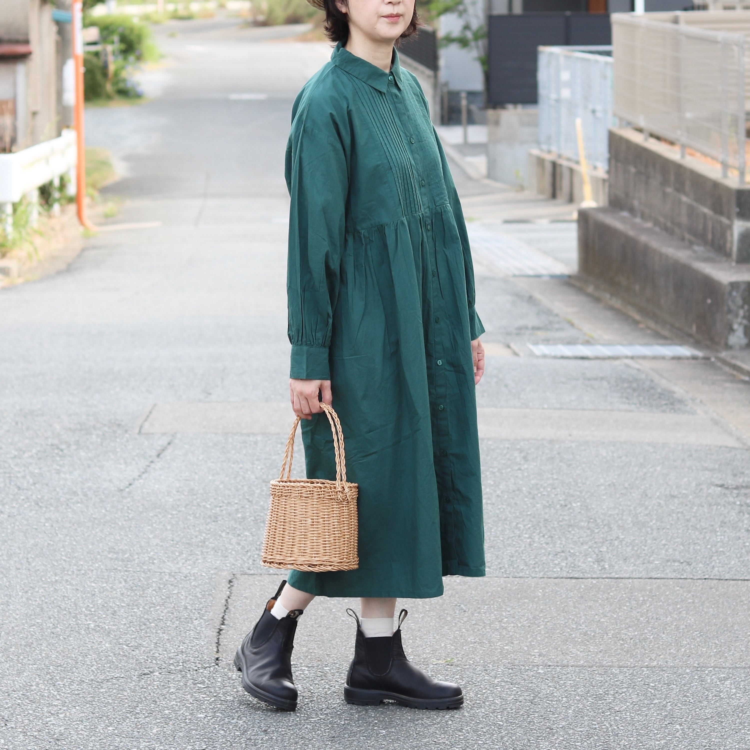 ポプリン ピンタック ワンピース | Zakka so-la