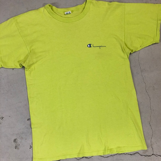1980s CHAMPION TEE LIME GREEN L