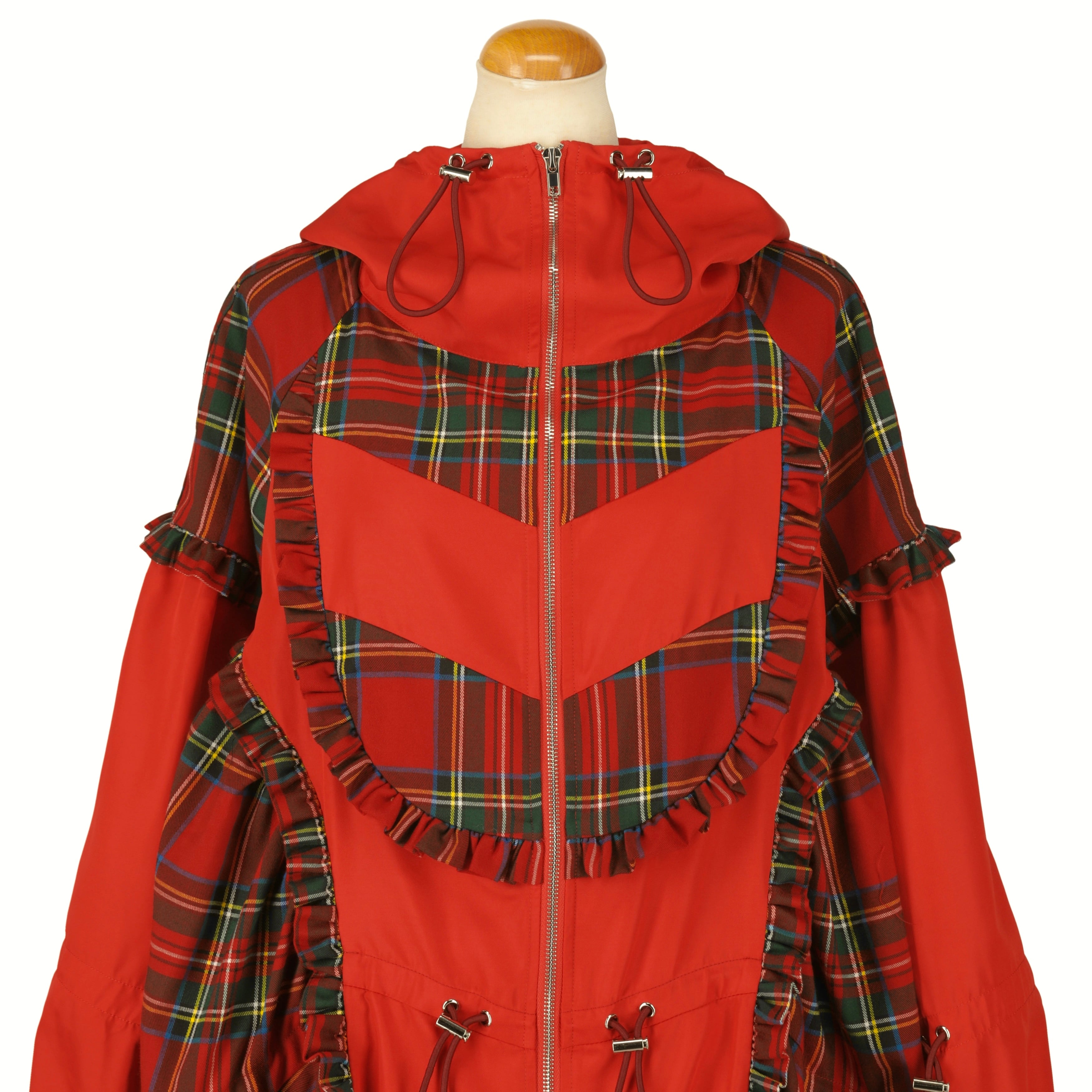 トラックフーディーワンピース　RED