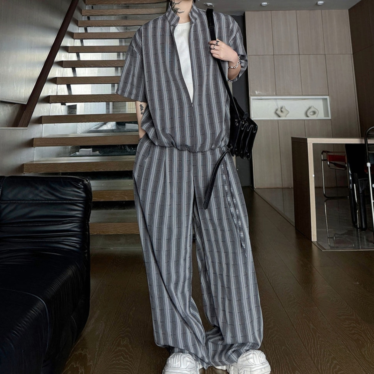 Vertical Stripe Short Sleeve Set up TB2408・画像7