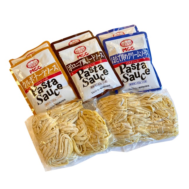 平打ち生パスタ】 タリアテッレ6食入り 三種類ソース6パックセット