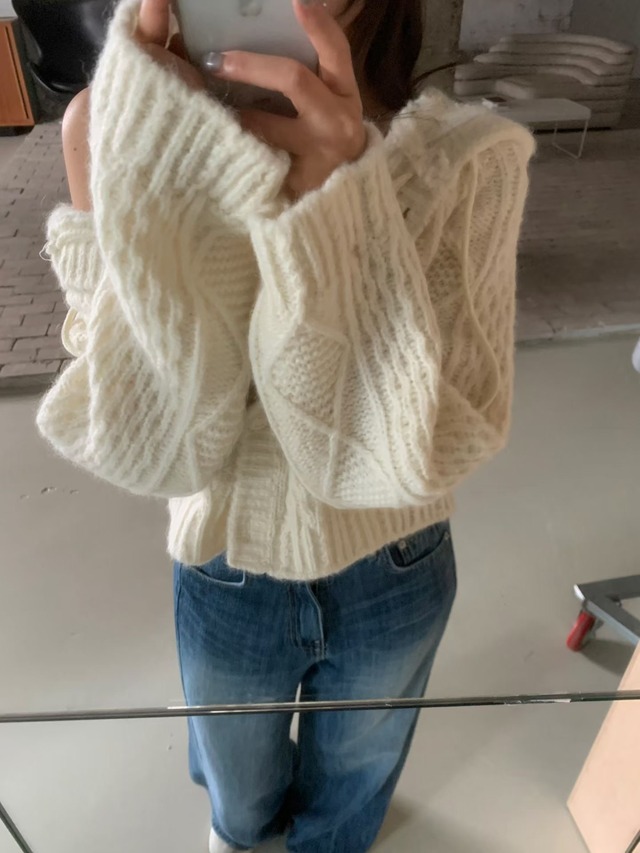 (予約) poster / Hood alpaca cardigan 3color