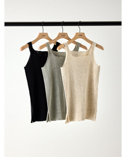 【YENN】LINEN RIB TANKTOP