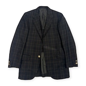 70s VAN JAC ヴァンヂャケット THE BLAZER MAN 金ボタン チェック 背抜き 段返3B テーラードジャケット 170-90-78/メンズ ビンテージ