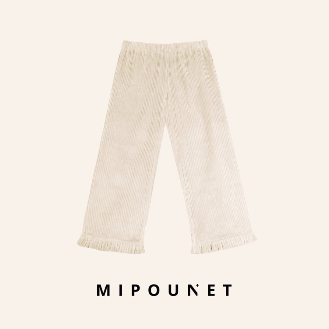 【MIPOUNET】CUORE CORDUROY PANT ECRU