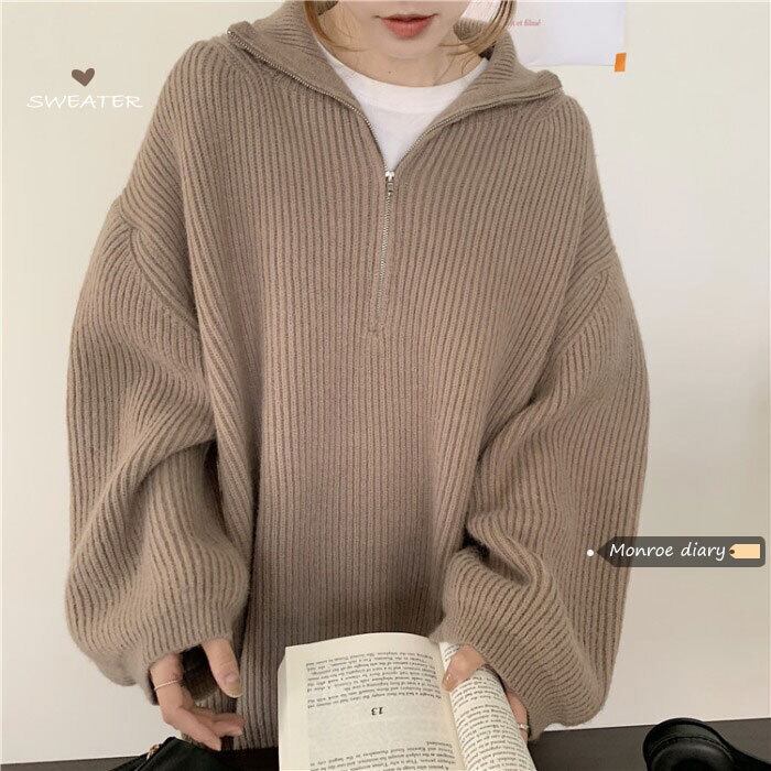 スタイルルーズセーター オータムウィンタートップス ロング 秋物 冬物 モンロー27538563021