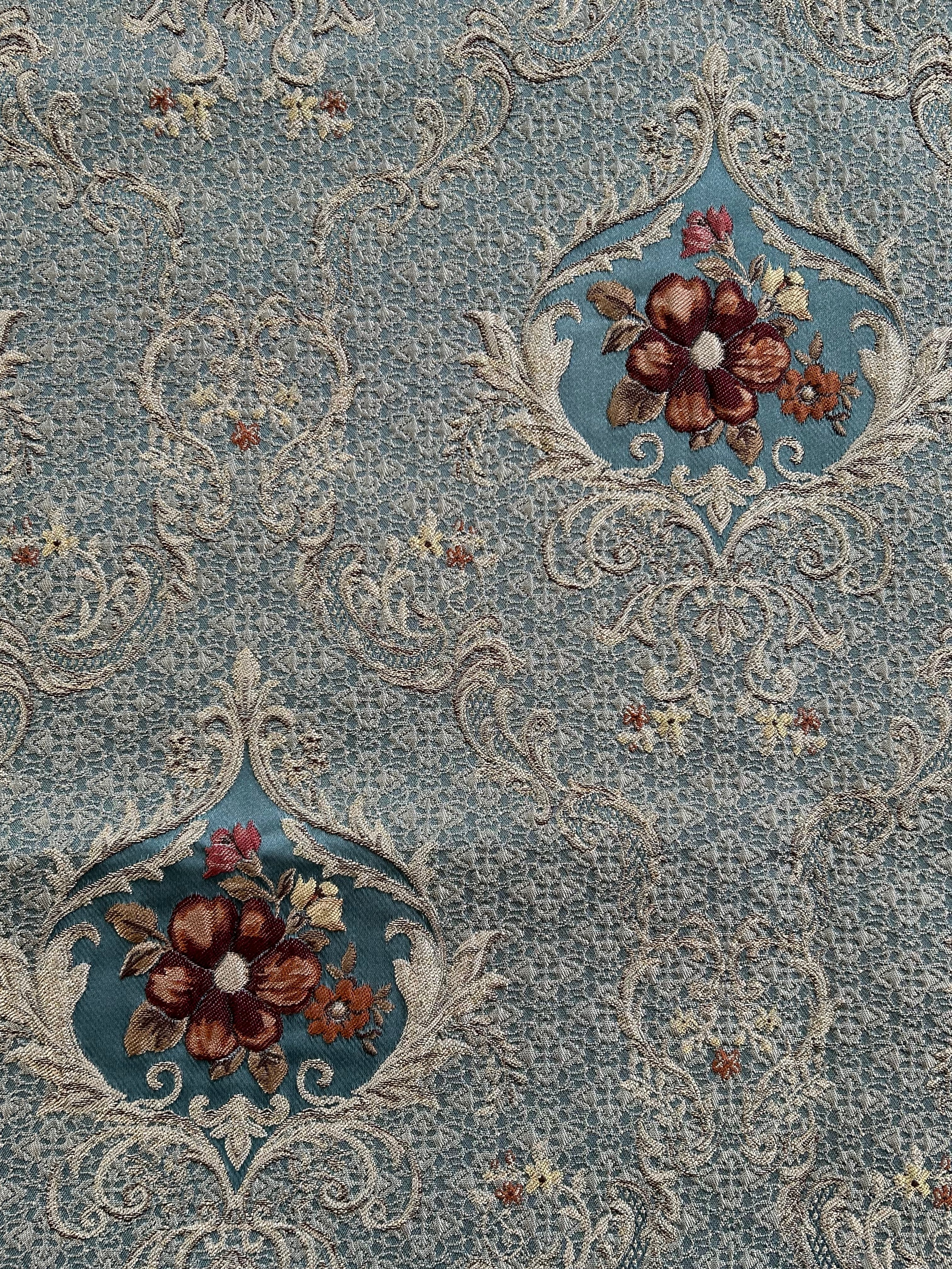 トルコ製 インテリアファブリック エレガントなフラワー柄 厚手 コットン ポリエステル スツール クッションカバー バッグ