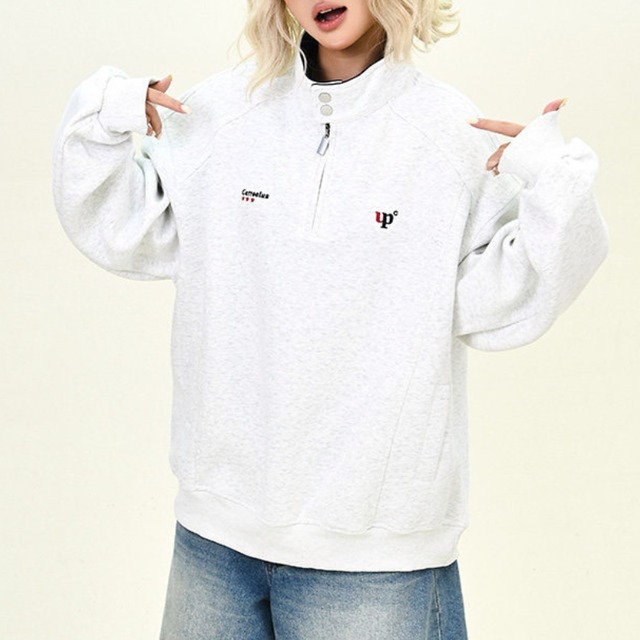 half-zip color sweatshirt　ハーフジップカラースウェットシャツ　J1645