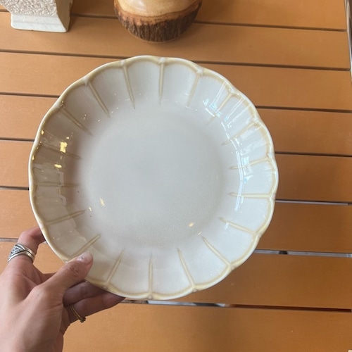 Vintage深皿　White　美濃焼　白　ケーキ皿　ボウル　パスタ皿　深皿　和食器　陶器　織部
