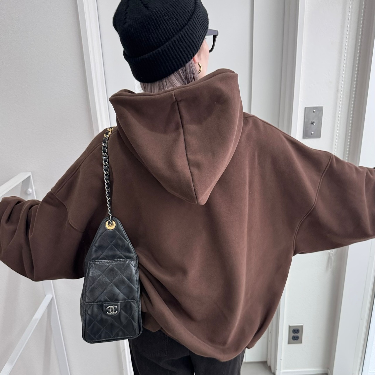 フーディーボリュームシルエットSW/ブラウン