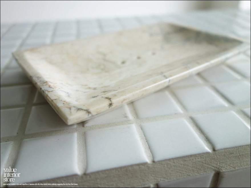 大理石ソープディッシュIV 石鹸置き 自然石 天然石 手作り 天然大理石