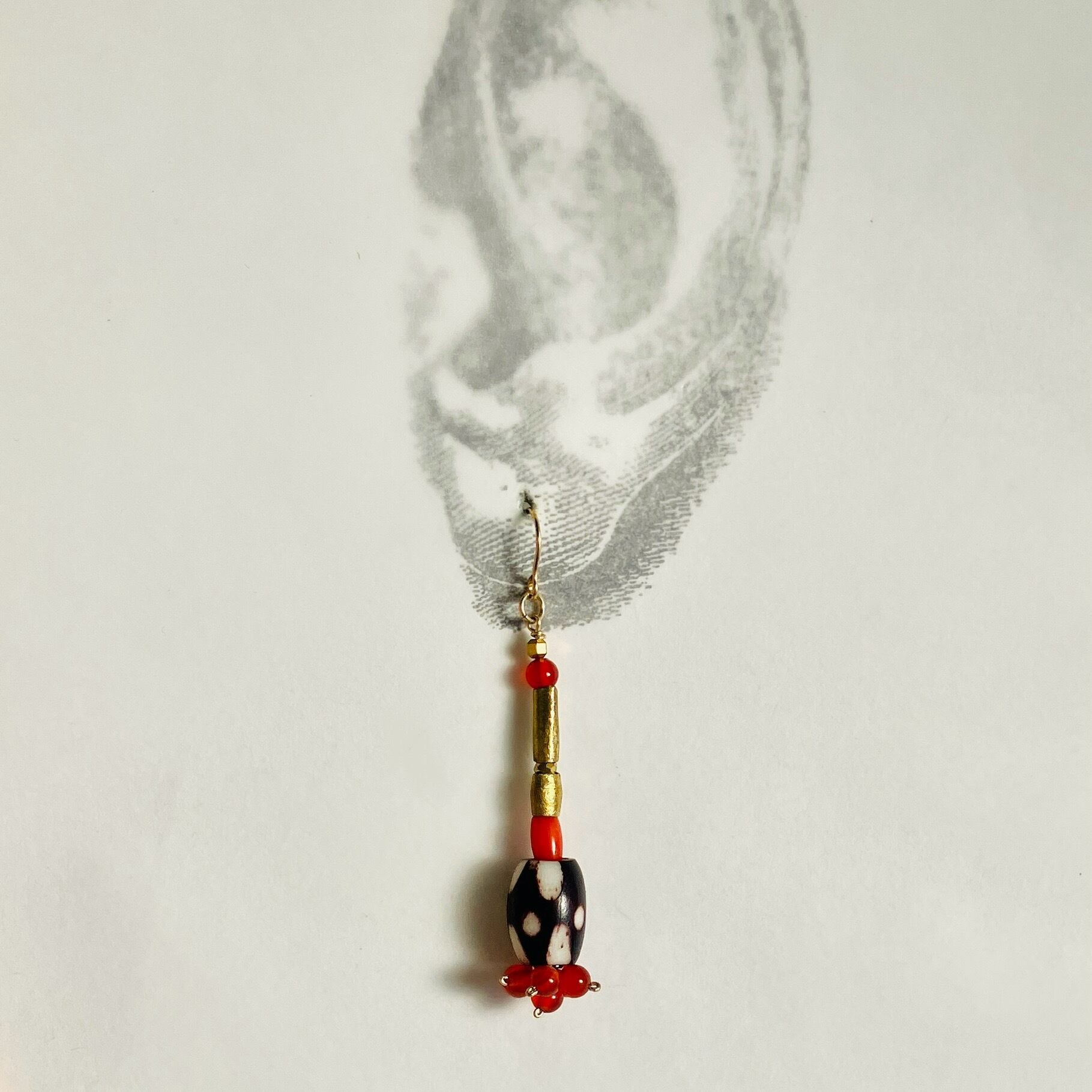 ピアス maumaumaus Mambo no 5 K14gfフックピアス 1点もの イヤリング等変更可