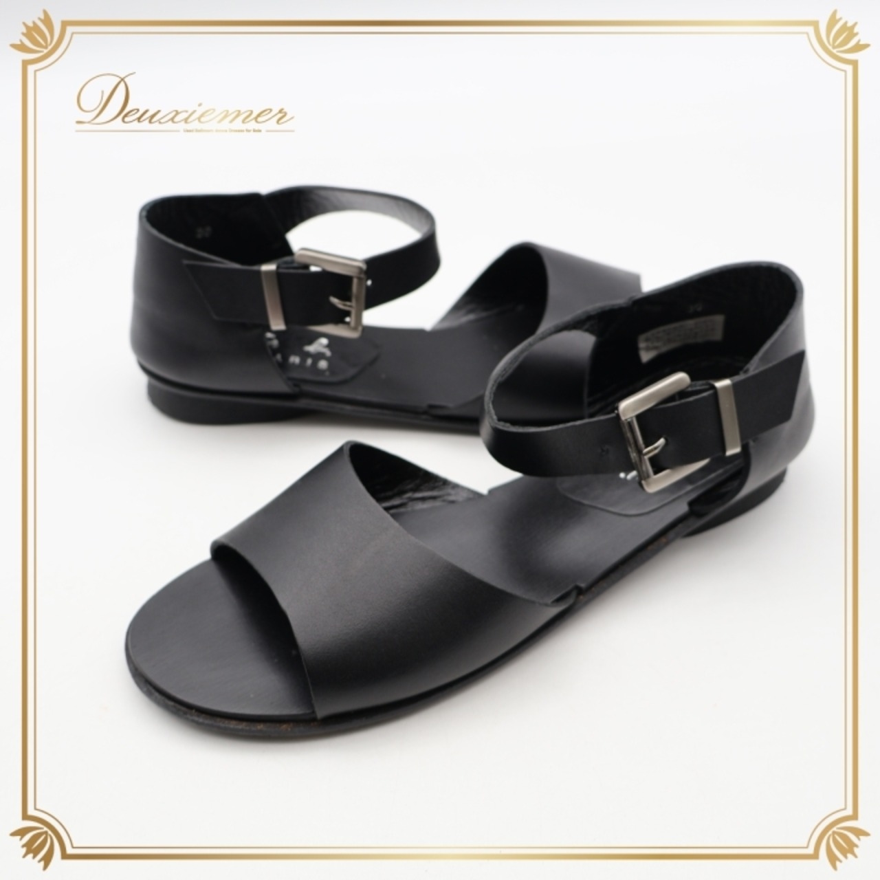 agnes b. アニエスベー サンダル 36サイズ ブラック系 靴 くつ シューズ レディース 無地 シンプル カジュアル ぺたんこ フラット フラットシューズ かわいい オールブラック