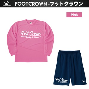 フットクラウン シンプルデザイン長袖プラクティスシャツ&パンツ 上下セット "ブラッシュロゴタイプ"