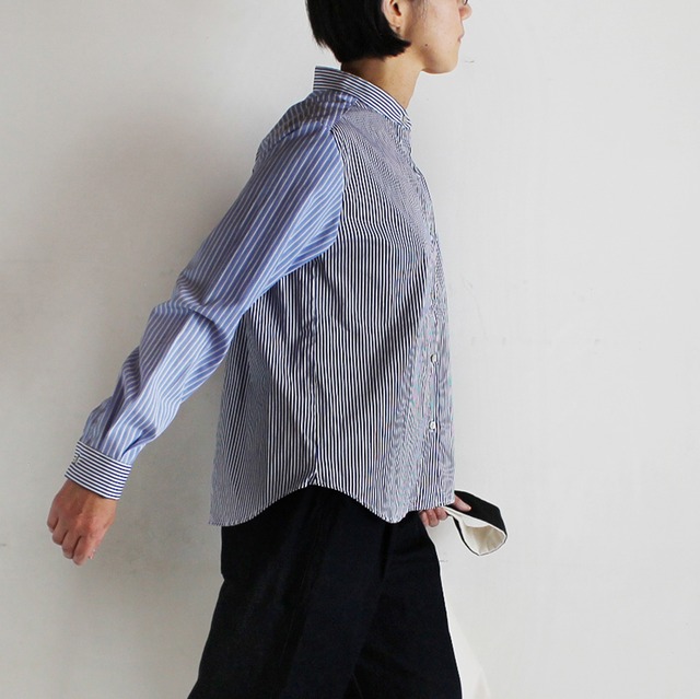 Panel blouse | blue stripes