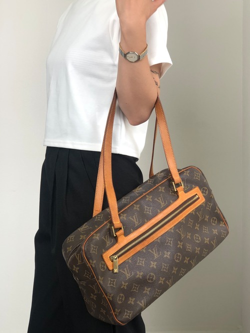 LOUIS VUITTON ルイヴィトン モノグラム トートバッグ ブラウン PVC レザー シテGM vintage ヴィンテージ オールド su5r5b