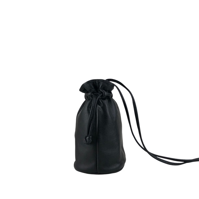 Christian Dior クリスチャン ディオール ショルダーバッグ ブラック CD レザー 巾着 vintage ヴィンテージ オールド h6xtv8