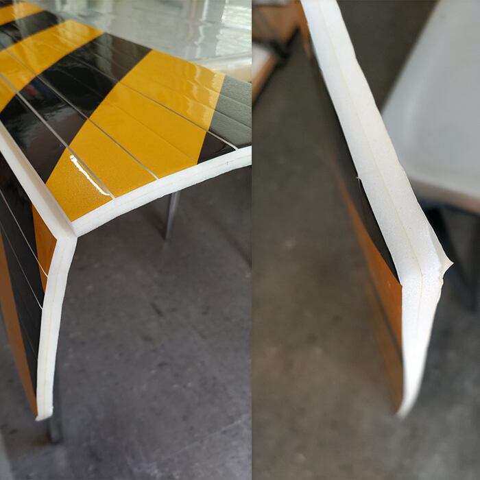 トラ柄スリット反射クッション 粘着式 3枚組 厚み10mm 300×900mm
