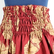 フラダンス 衣装 パウスカート レッド系 フラ ダンス 赤 黄 ハワイアン アロハ シングル レッスン 練習 華やか かわいい 落ち着いた色 ハワイアンプリント イエロー系