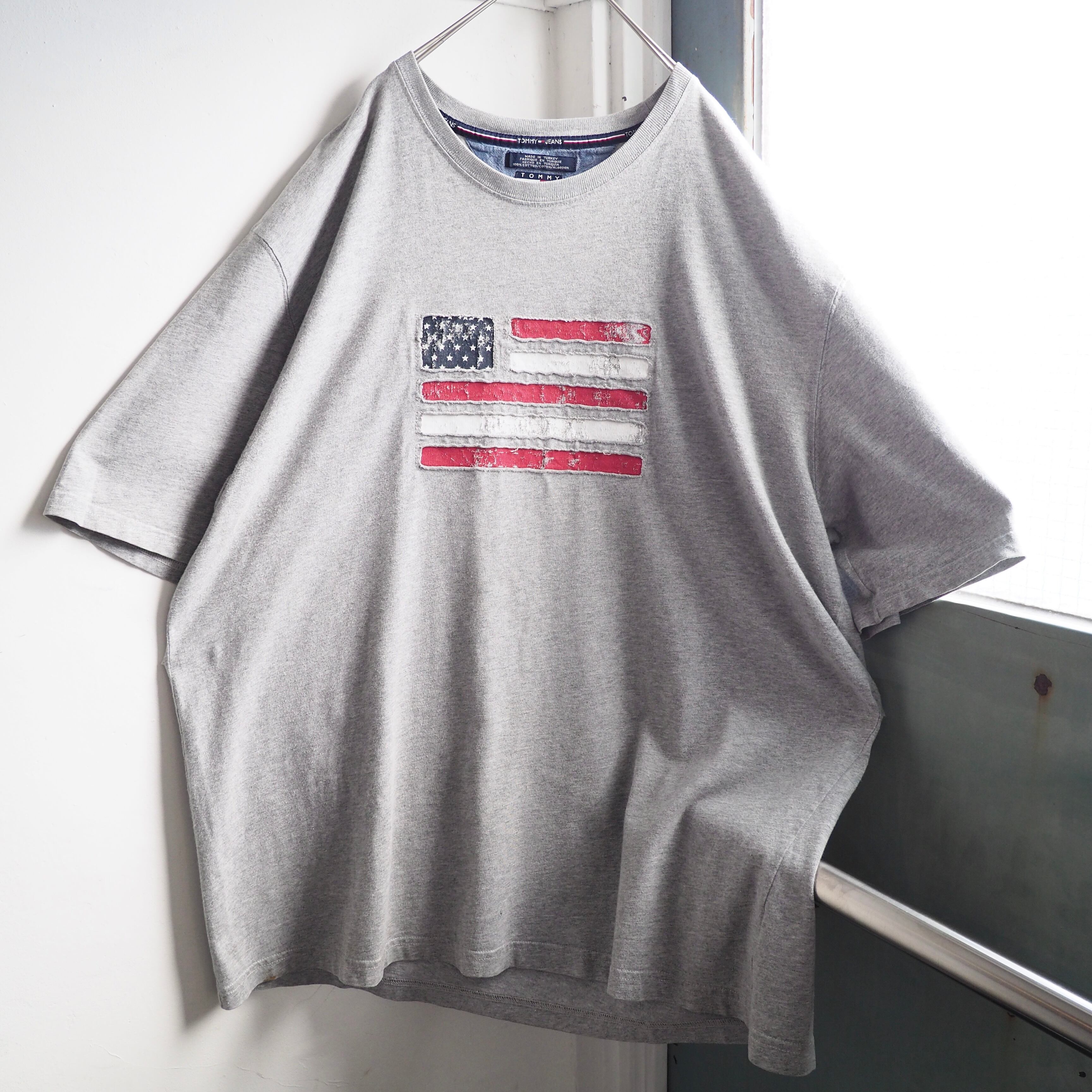 ” TOMMY HILFIGER ” American flag logo embroidery loose silhouette Tee
