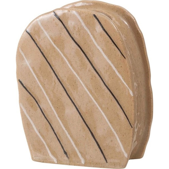 トレー トレイ インテリア 雑貨 置物 小物入れ アクセサリートレイ ディスプレイ おしゃれ 陶器 セラミック モダン オーナメント 直径26cm 高さ12 アイボリー ブラウン 装飾 指輪 ネックレス 鍵 キー 収納 玄関 ジュエリー 取っ手付き ストライプ リビング 寝室