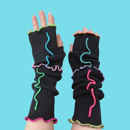 【solmu × HITOTSUDAKE】arm warmer（black）