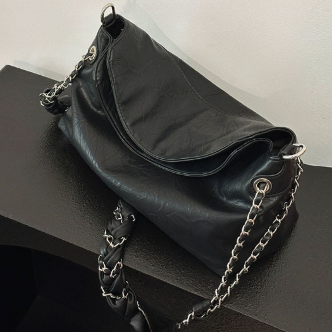 Leather Flap Shoulder Bag(2color)  V2993