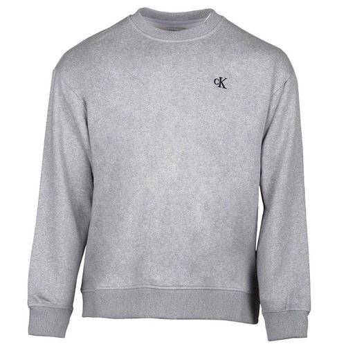 カルバンクライン CKロゴ刺繍 スウェットトレーナー CALVIN KLEIN LS ARCHIVE LOGO FLEECE CREWNECK GREY [並行輸入]