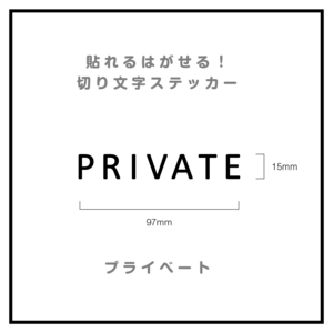 貼れる！はがせる！！室名カッティングシート「PRIVATE」