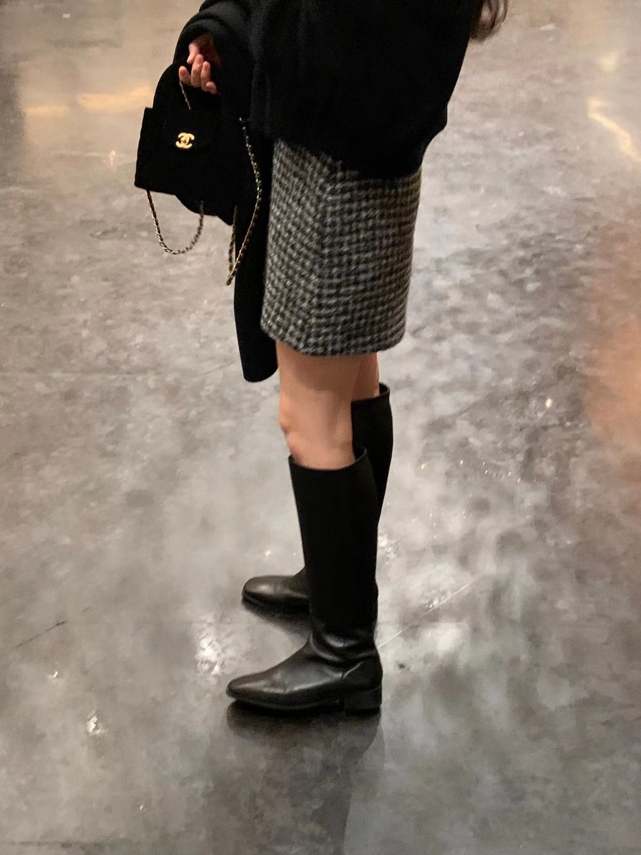 (予約) ounce / Check wool mini skirt 2color