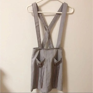 アンクルージュ Ank Rouge 灰色 グレー ストライプ リボン スカート アンクルージュ Ank Rouge 灰色 グレー ストライプ リボン スカート