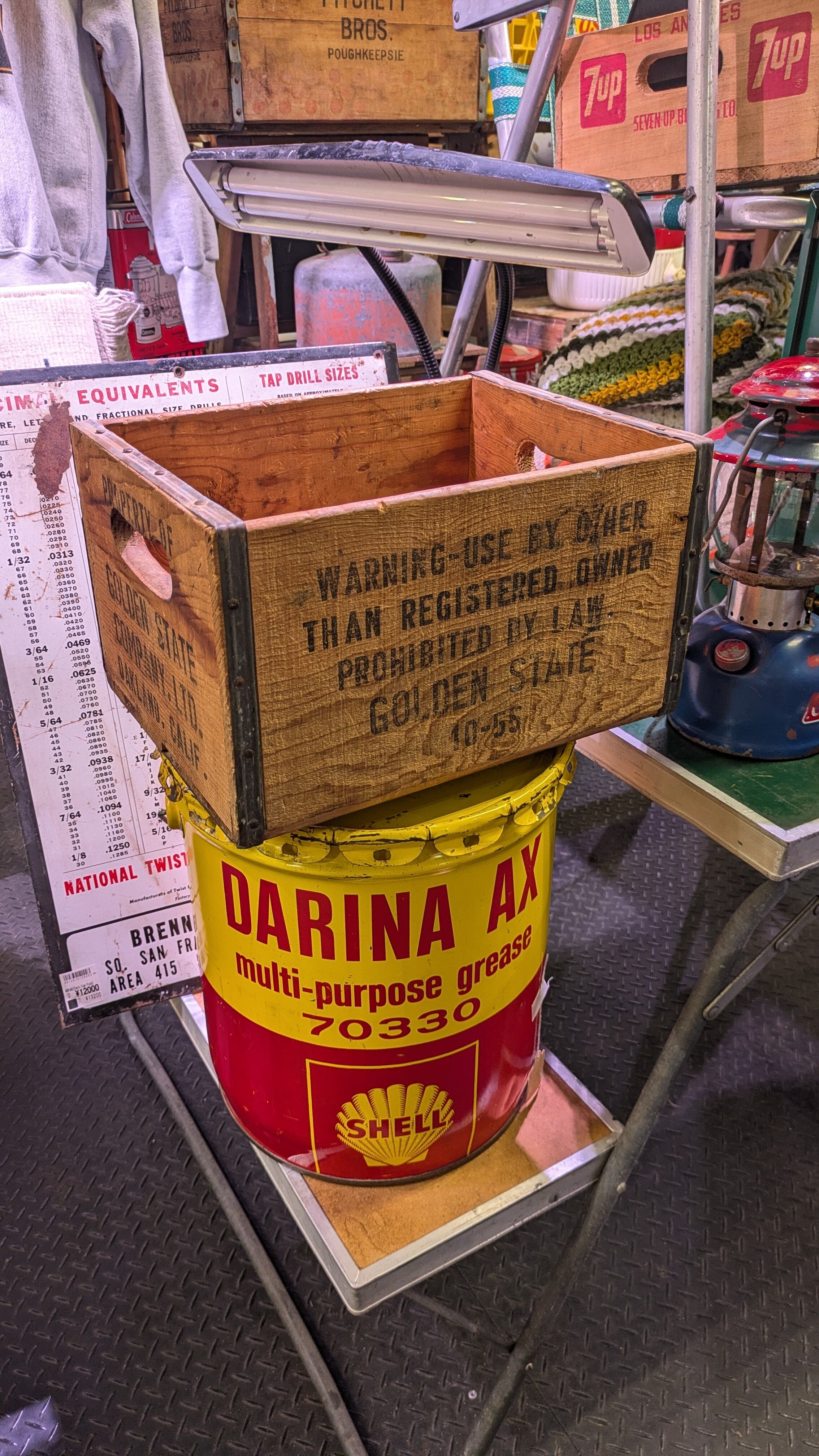 50's Vintage mini WoodCrate WoodBox Container ビンテージ ウッド