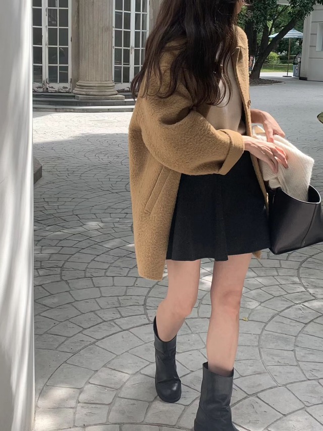 (予約) ounce / Babyalpaca half handmade coat 3color