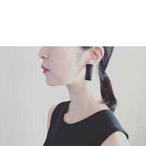 square leather pierce,earring