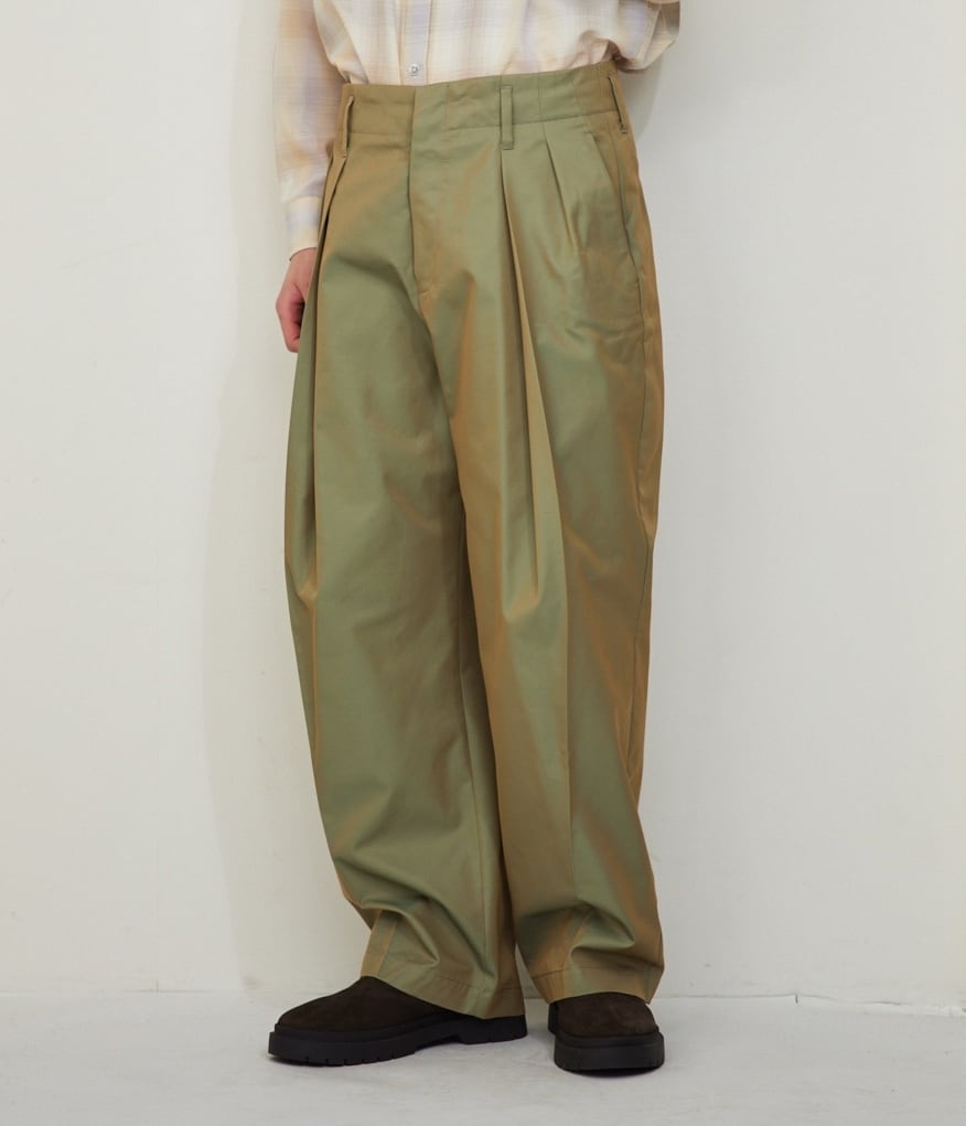 GABARDINE DOUBLE TUCK PANTS / ギャバジンダブルタックパンツ (BEIGE