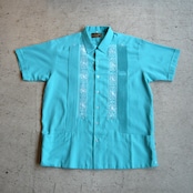 ESTRELLA STANDARD S/S REJILLADA キューバシャツ ターコイズ