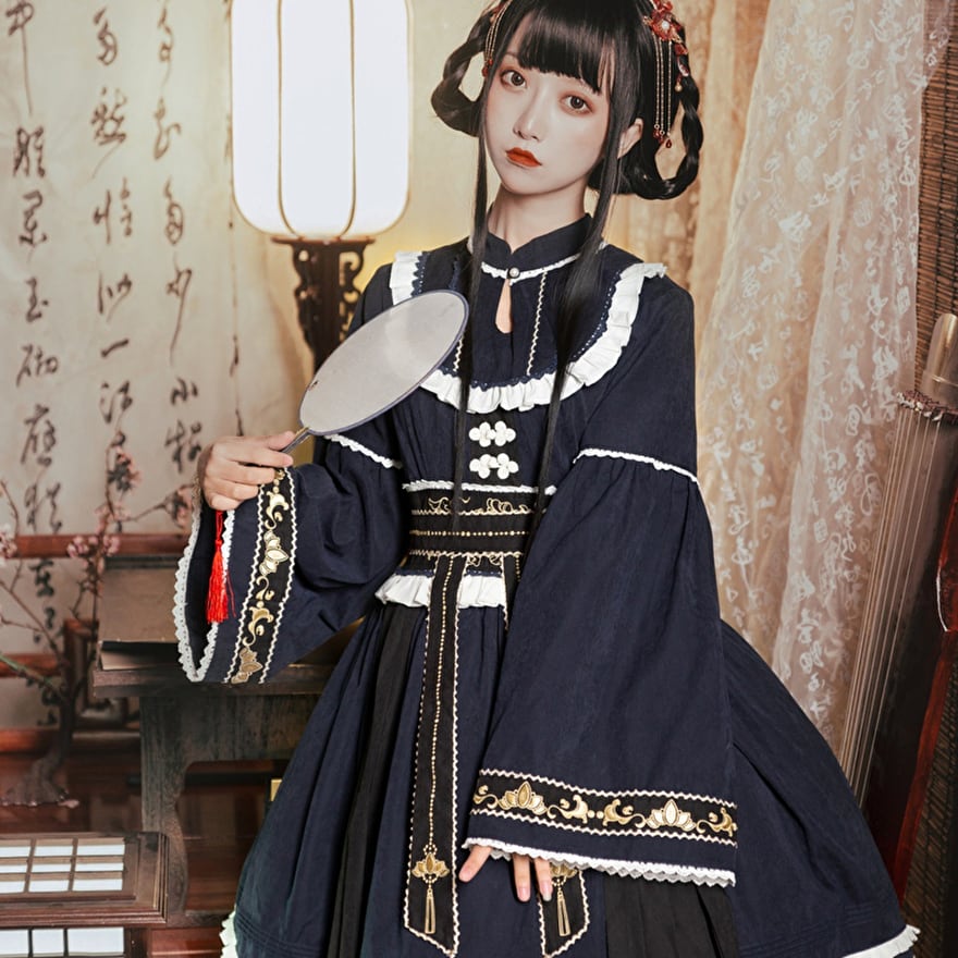 天使と悪魔 サブカル系 ロリータ 華ロリ ワンピース チャイナ服 中華服