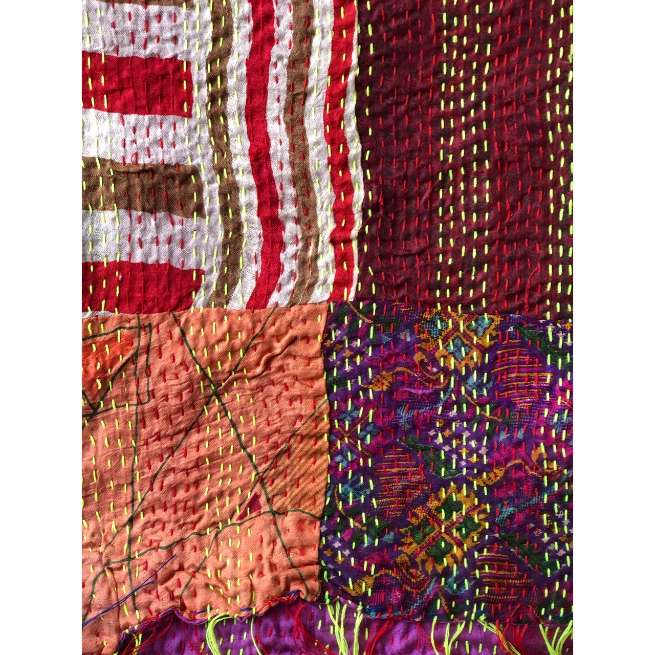 リサイクルサリーのカンタショール パッチワーク小04 インドの手仕事布 Mulaセレクト