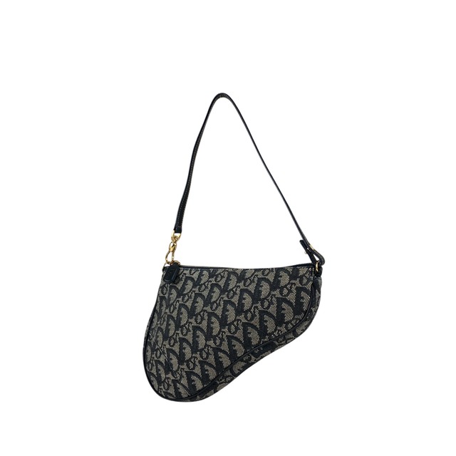 Christian Dior クリスチャン ディオール ハンドバッグ ネイビー トロッター ジャガード ミニバッグ アクセサリーポーチ vintage ヴィンテージ オールド szr3xn