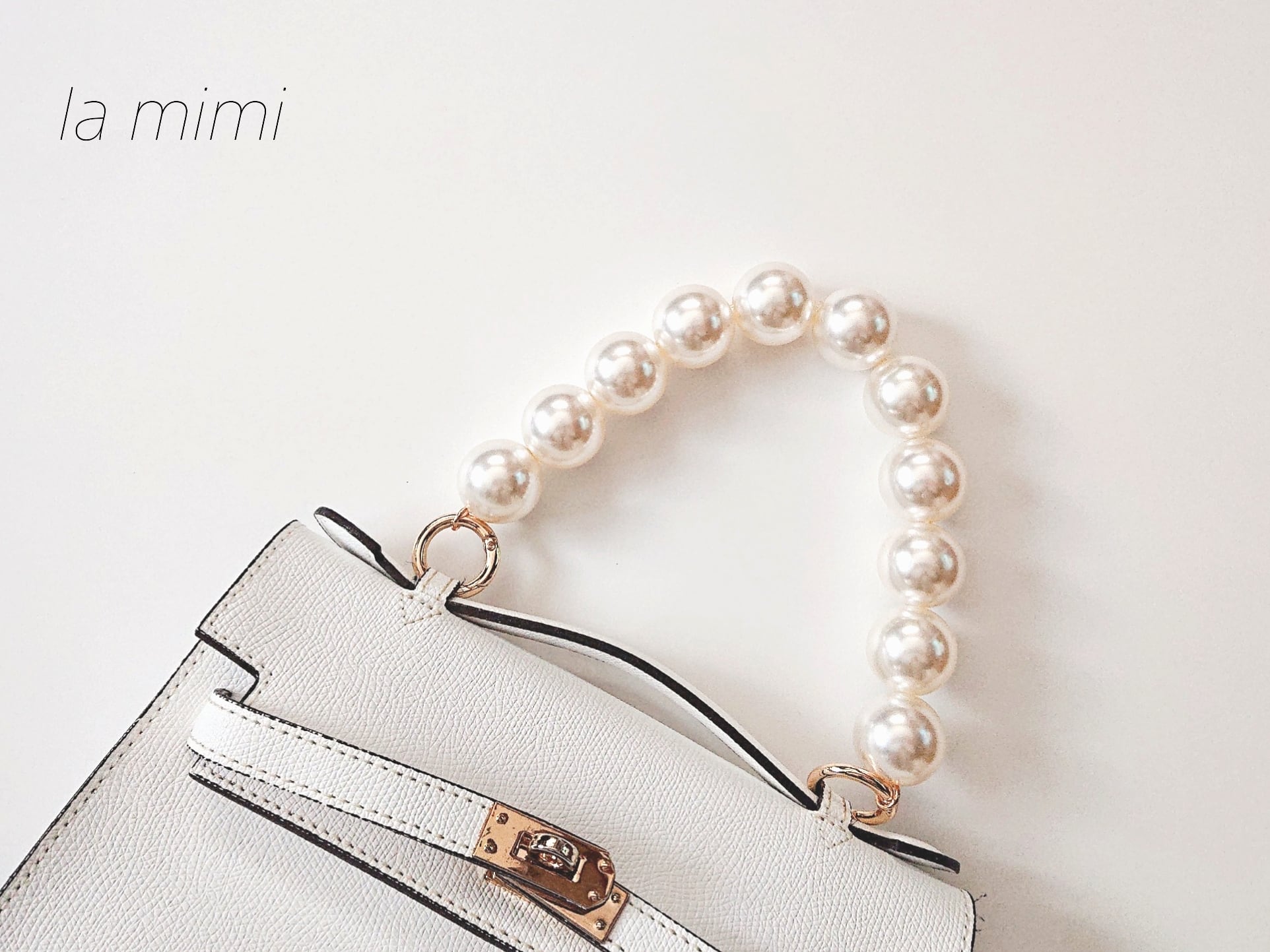 即納》16mm玉 30cm パールストラップ | la mimi