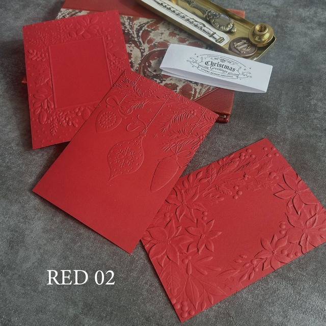 クリスマス　エンボスポストカー ド3枚セット