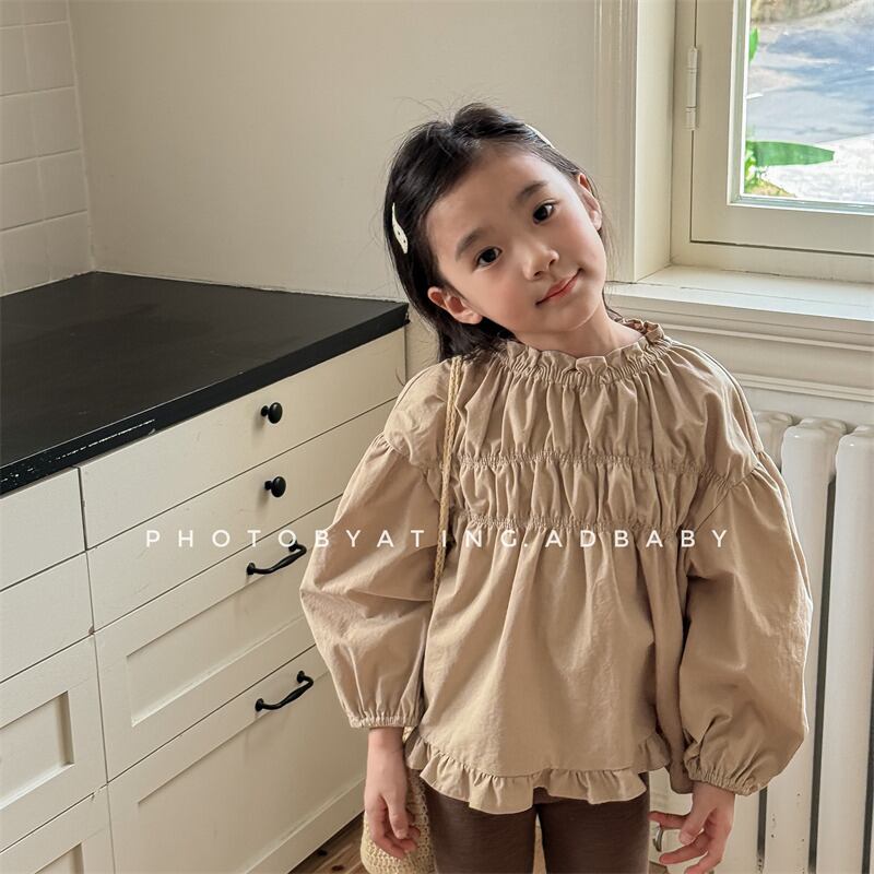 【新品未使用】フリル付き 長袖 80cm 予約」80-130cm ギャザーフリルトップス | 子供服のMurababy