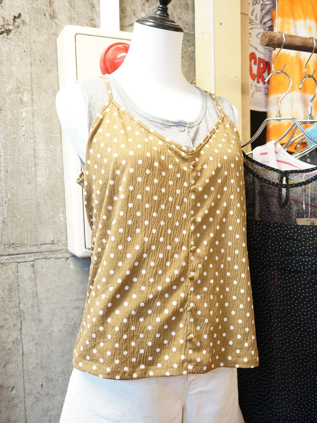 《ladies》ONLY Brown White Polka Dot Camisole Tops