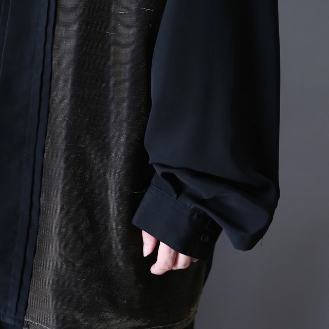 silver and crystal decoration fry front band collar over silhouette shirt