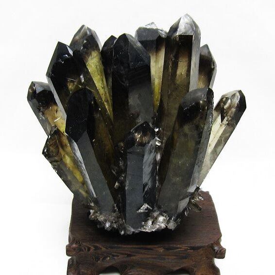 モリオン クラスター 黒水晶 原石 台座付属 一点物 182-8421